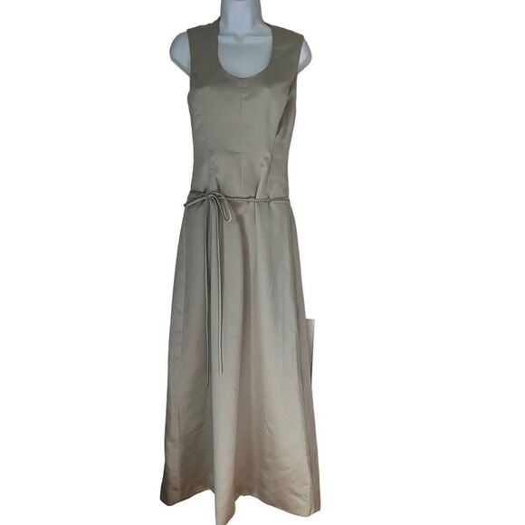Vera Wang Satin Gray Evening Formal Bridesmaid Gown sz 4 - Picture 1 of 10